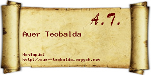 Auer Teobalda névjegykártya